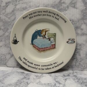 Wedgwood Peter Rabbit Plate Etruria Barlaston Beatrix Potter England 7"